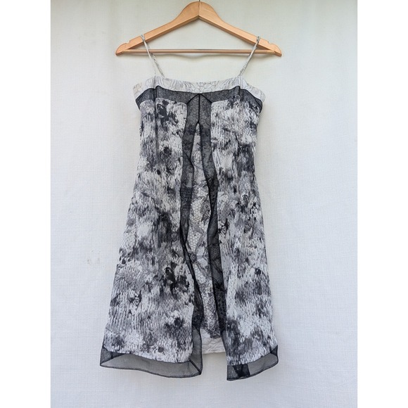 BCBGMAXAZRIA Runway Dresses & Skirts - BCBGMAXAZRIA RUNWAY HANNE WOMENS XS BLACK SILK SLIP DRESS LACE Y2K GRUNGE